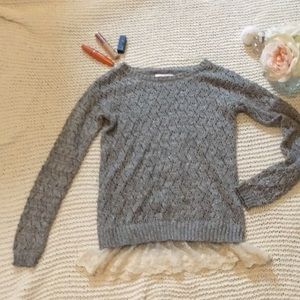 See-through gray sweater